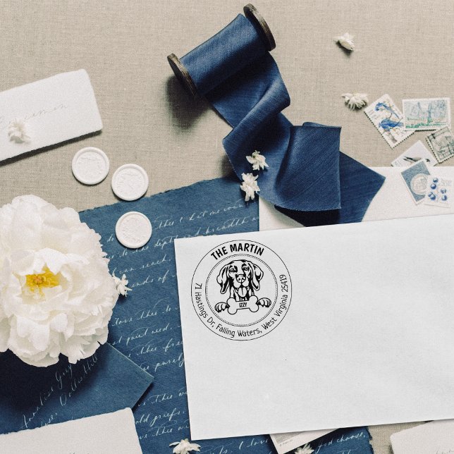 Vizsla Dog Return Address Family Rubber Stamp (Creator Uploaded)