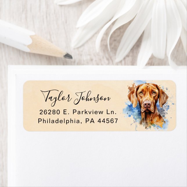Vizsla Dog Return Address Label (Insitu)