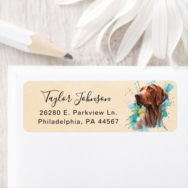 Vizsla Dog Return Address Label (Insitu)