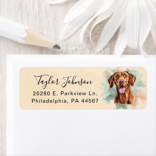 Vizsla Dog Return Address Label (Insitu)