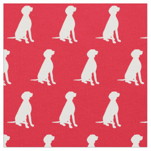 Vizsla Dog Silhouette Pet Red Fabric