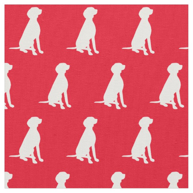 Vizsla Dog Silhouette Pet Red Fabric (Close Up)