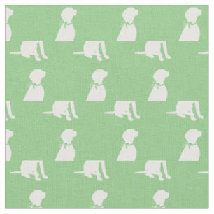 Vizsla Dog Silhouette Pet Sage Green Fabric