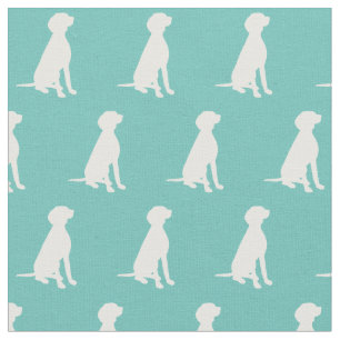 Vizsla Dog Silhouette Pet Teal Fabric