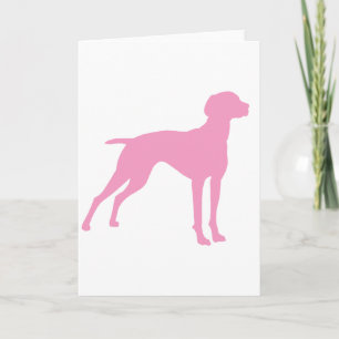 Vizsla Dog Silhouette (pink) Card