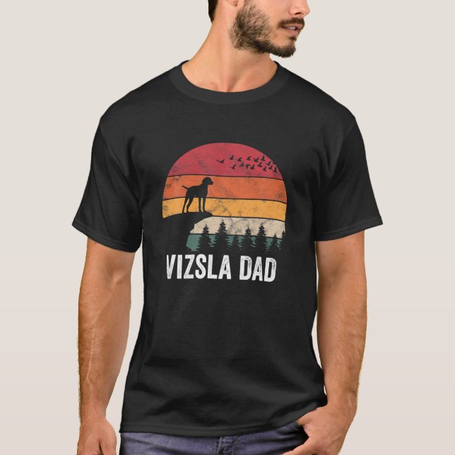 Vizsla Dog Sunset Retro Style for Men Women T Shir T-Shirt (Front)