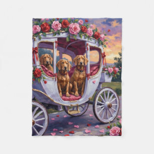 Vizsla Dog Valentine's Day Fleece Blanket
