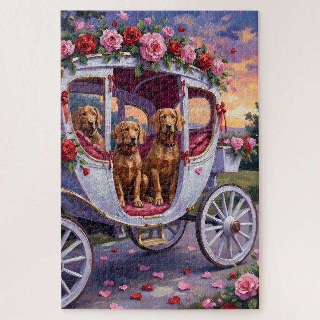 Vizsla Dog Valentine's Day Jigsaw Puzzle (Vertical)