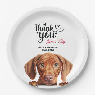 Vizsla Dog Wedding Thank You Paper Plate