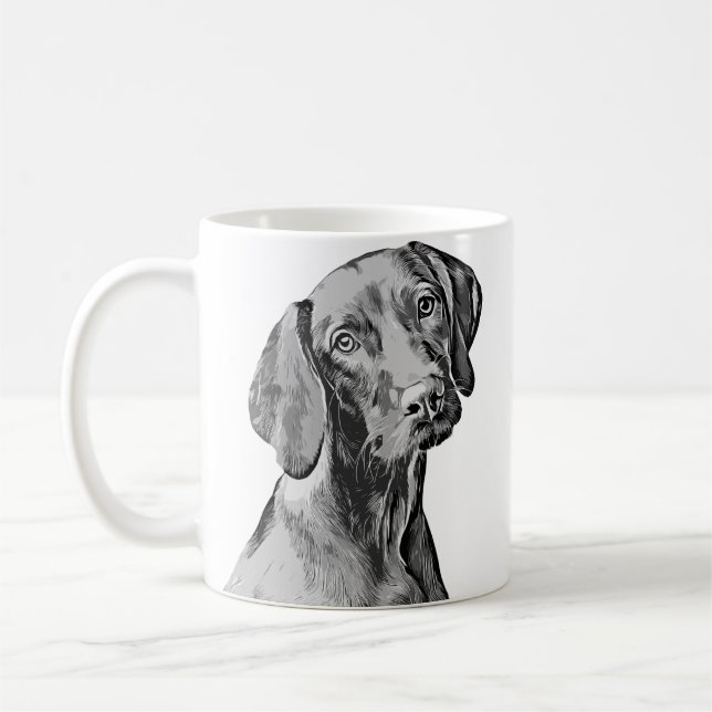 Vizsla Drawing Coffee Mug (Left)