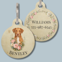 Vizsla Floral Portrait