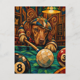 Vizsla, Geometric Mosaic Postcard