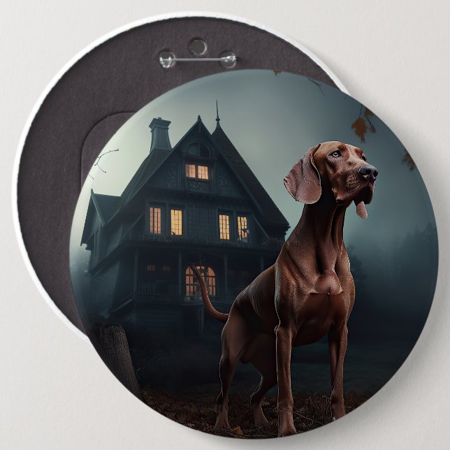 Vizsla Halloween Scary 6 Cm Round Badge (Front & Back)