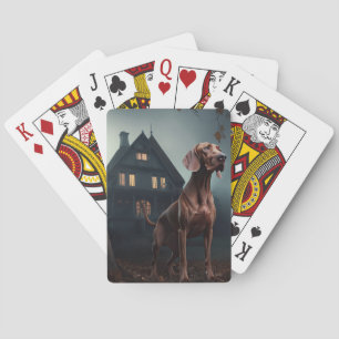 Vizsla Halloween Scary Playing Cards
