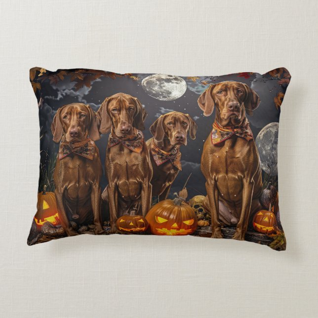 Vizsla Halloween Spooky Decorative Cushion (Back)