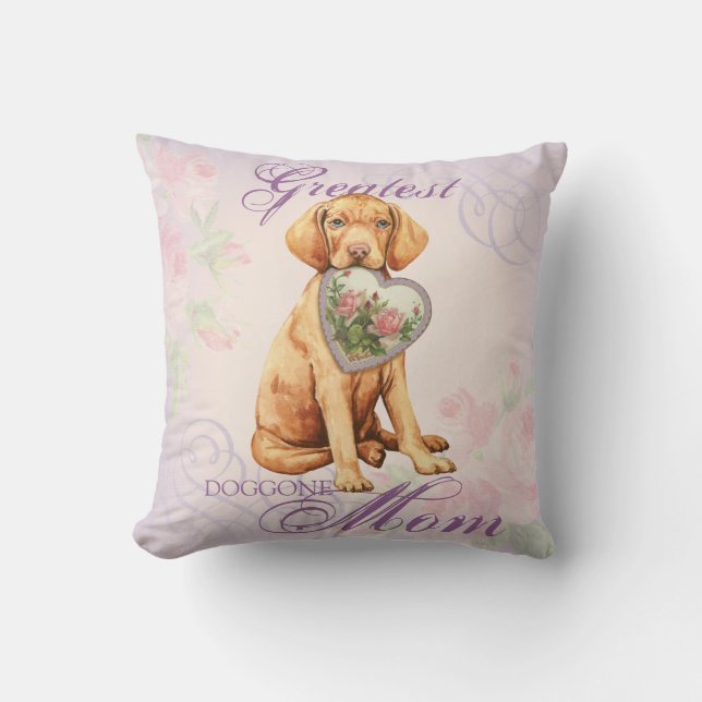 Vizsla Heart Mum Cushion (Front)