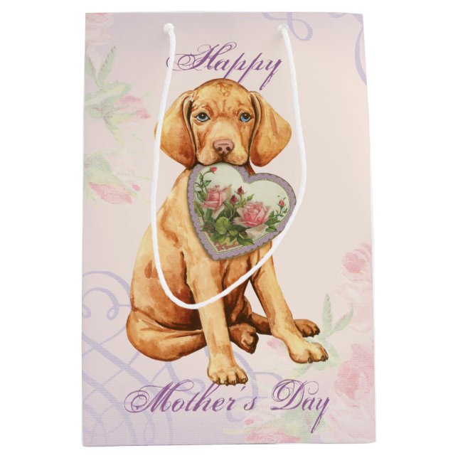 Vizsla Heart Mum Medium Gift Bag (Front)