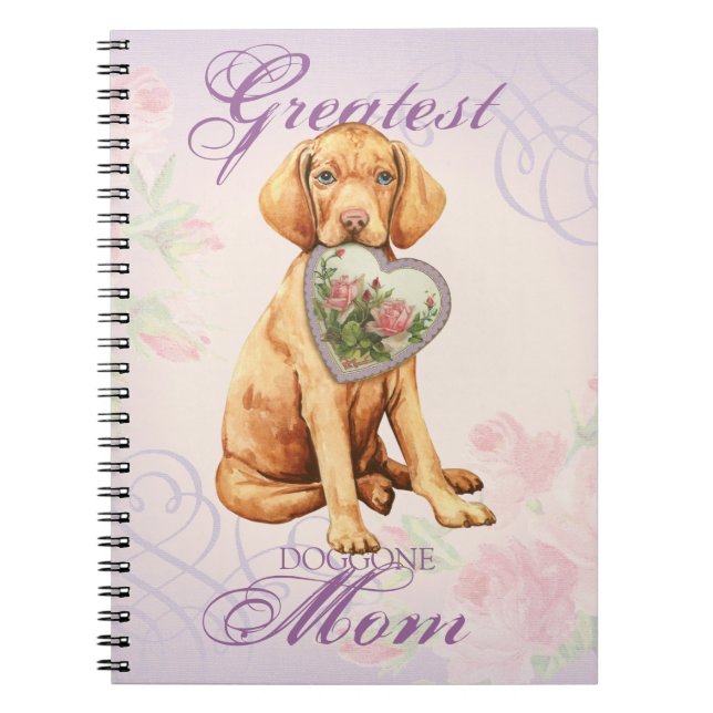 Vizsla Heart Mum Spiral Notebook (Front)