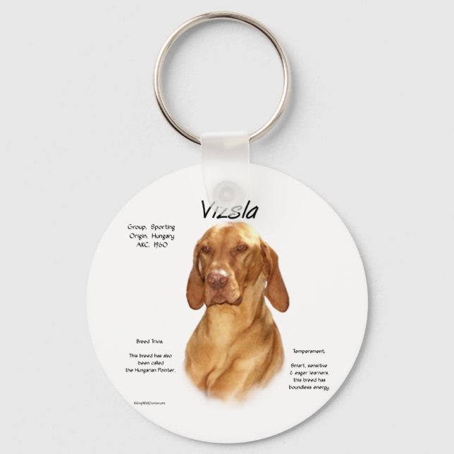 Vizsla History Design Key Ring (Front)