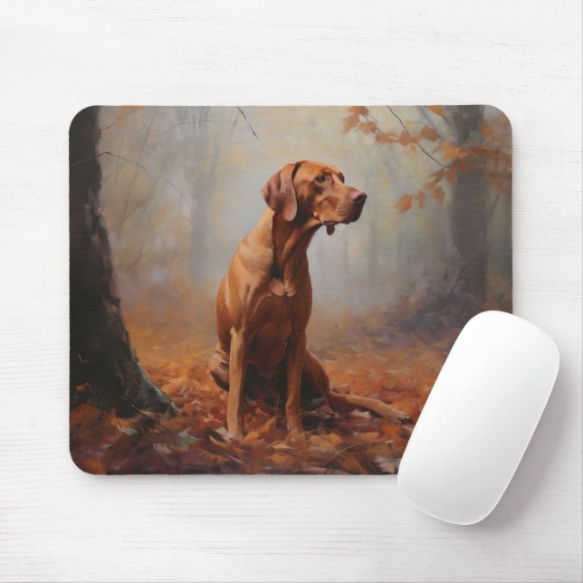 Vizsla in Autumn Leaves Fall Inspire Mouse Pad (With Mouse)