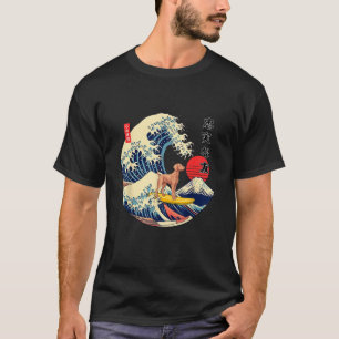 Vizsla Japanese Kanagawa Wave Surf Loyal Dog Men W T-Shirt