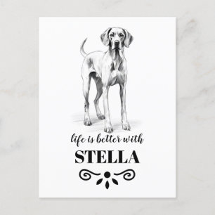 Vizsla Life is better with Custom Dog Name Postcard