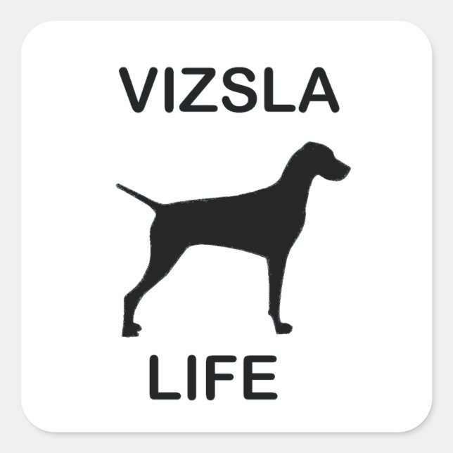 vizsla life square sticker (Front)