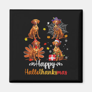 Vizsla Lover Halloween Merry Christmas Happy Hallo Magnet