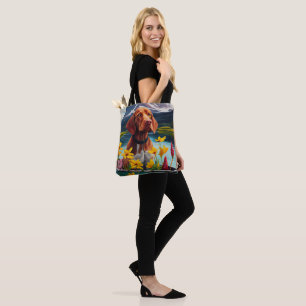 Vizsla on a Paddle: A Scenic Adventure Tote Bag