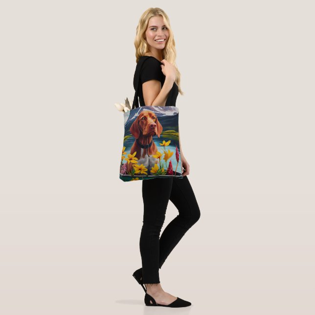 Vizsla on a Paddle: A Scenic Adventure Tote Bag (On Model)