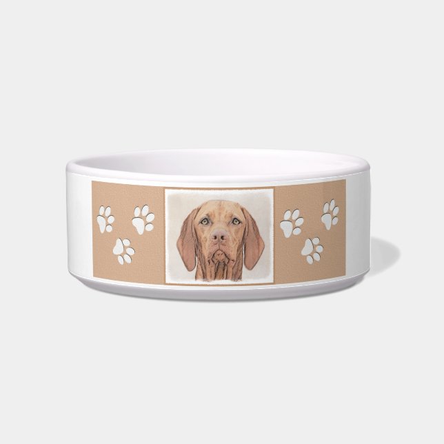 Vizsla Painting - Cute Original Dog Art Bowl (Right)