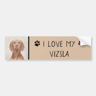 Vizsla Painting - Cute Original Dog Art Bumper Sticker