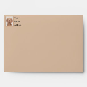 Vizsla Painting - Cute Original Dog Art Envelope