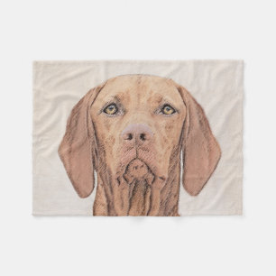 Vizsla Painting - Cute Original Dog Art Fleece Blanket
