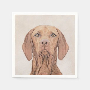 Vizsla Painting - Cute Original Dog Art Napkin