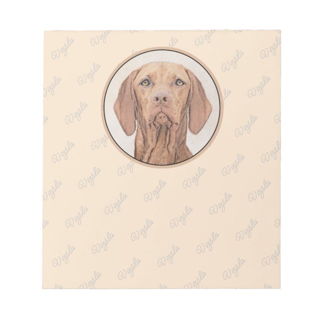 Vizsla Painting - Cute Original Dog Art Notepad (Front)