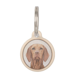 Vizsla Painting - Cute Original Dog Art Pet Tag