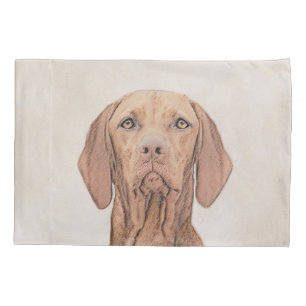 Vizsla Painting - Cute Original Dog Art Pillowcase