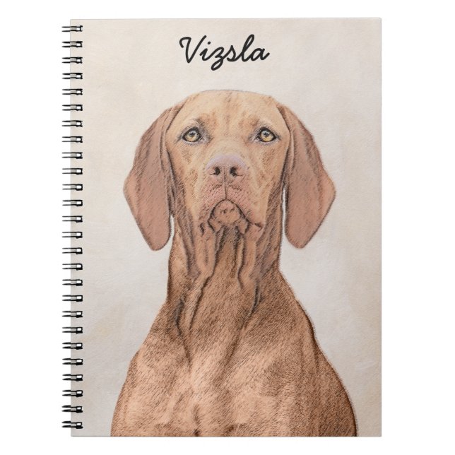 Vizsla Painting - Cute Original Dog Art Spiral Notebook (Front)
