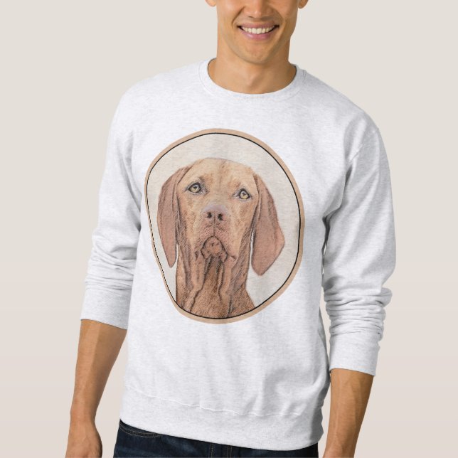 Vizsla Painting - Cute Original Dog Art Sweatshirt (Front)