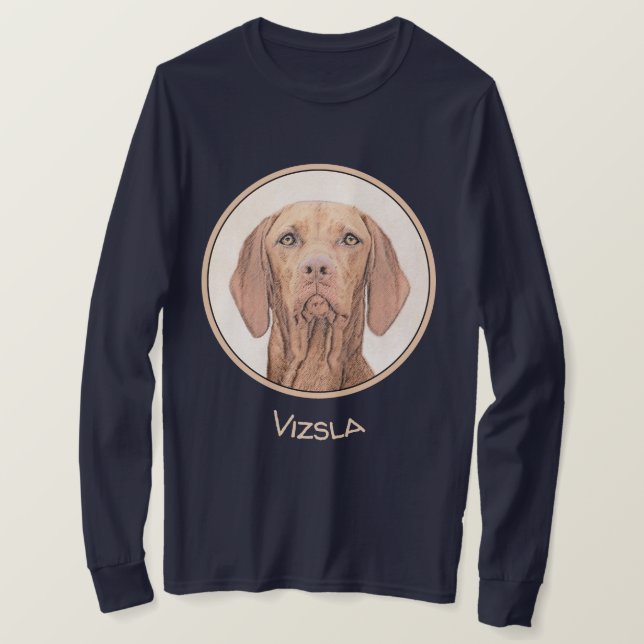 Vizsla Painting - Cute Original Dog Art T-Shirt (Design Front)