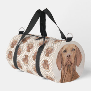 Vizsla Painting Golden Rust Cute Original Dog Art Duffle Bag