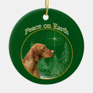 Vizsla Peace Ceramic Tree Decoration