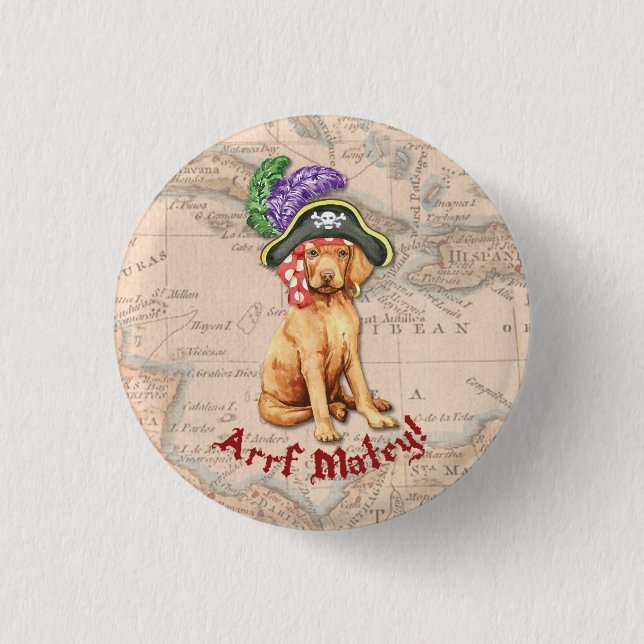 Vizsla Pirate 3 Cm Round Badge (Front)