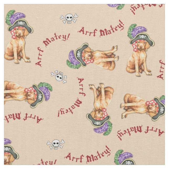 Vizsla Pirate Fabric (Close Up)