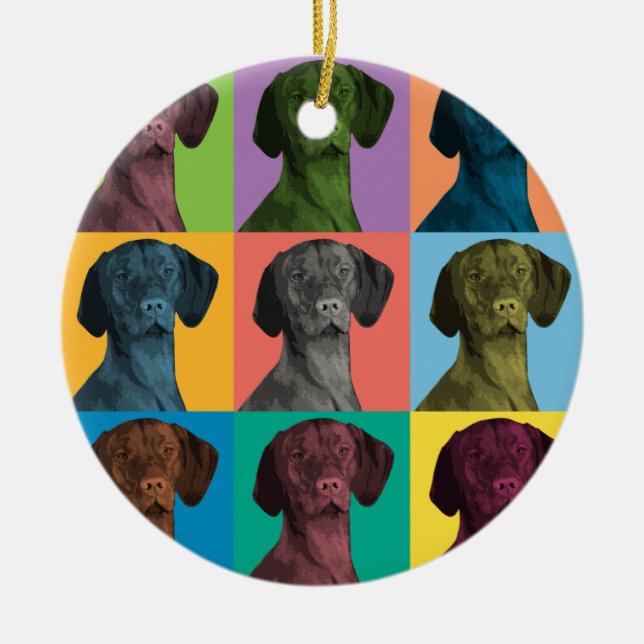 Vizsla Pop-Art Ornament (Front)