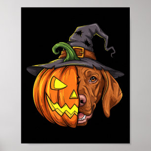 Vizsla Pumpkin Jack O Lantern Halloween Kids Mens  Poster