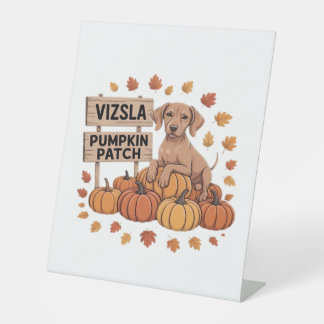 Vizsla Pumpkin Patch Dog Lovers Thanksgiving Hallo Pedestal Sign