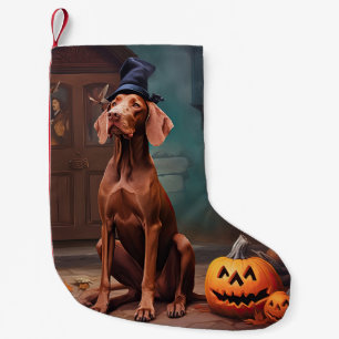 Vizsla Pumpkins Halloween Scary Small Christmas Stocking