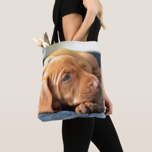 Vizsla Puppy Resting On Its Paw Tote Bag
